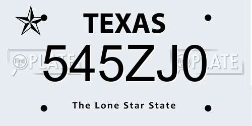 545ZJ0 Texas License Plate