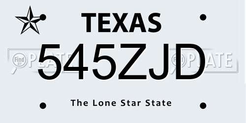 545ZJD Texas License Plate