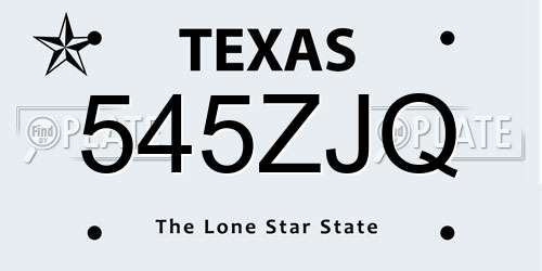 545ZJQ Texas License Plate