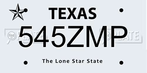 545ZMP Texas License Plate