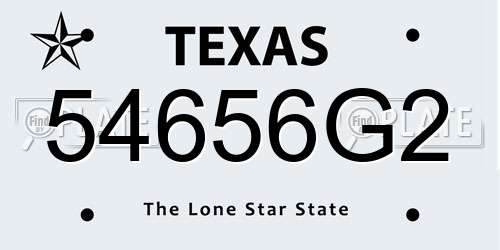 54656G2 Texas License Plate