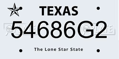 54686G2 Texas License Plate