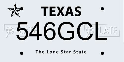 546GCL Texas License Plate