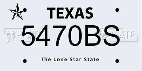 5470BS Texas License Plate