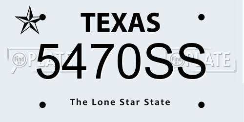 5470SS Texas License Plate
