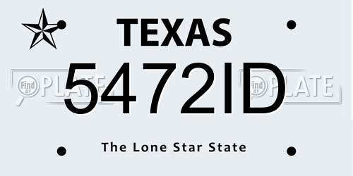 5472ID Texas License Plate
