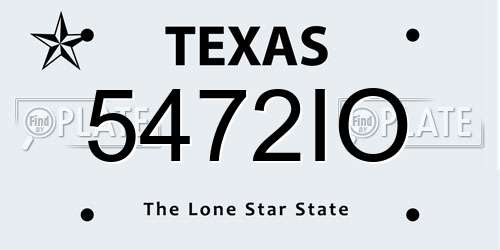 5472IO Texas License Plate