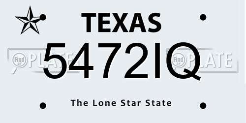 5472IQ Texas License Plate