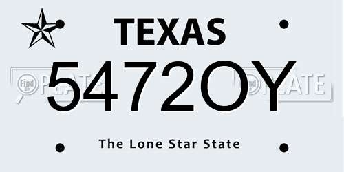 5472OY Texas License Plate