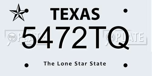 5472TQ Texas License Plate