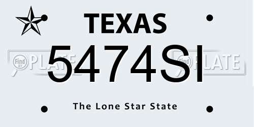 5474SI Texas License Plate