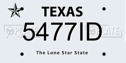 5477ID Texas License Plate