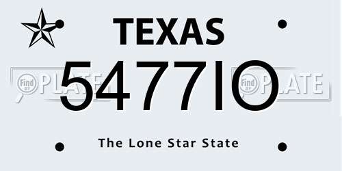 5477IO Texas License Plate