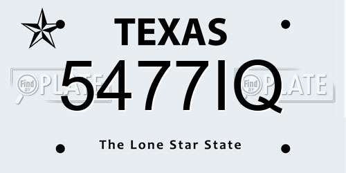 5477IQ Texas License Plate