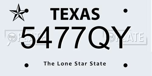 5477QY Texas License Plate