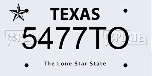 5477TO Texas License Plate