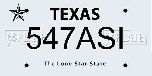 547ASI Texas License Plate
