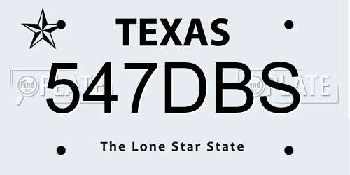 547DBS Texas License Plate