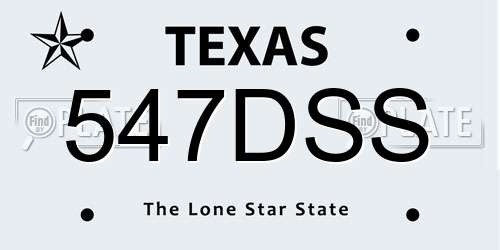 547DSS Texas License Plate