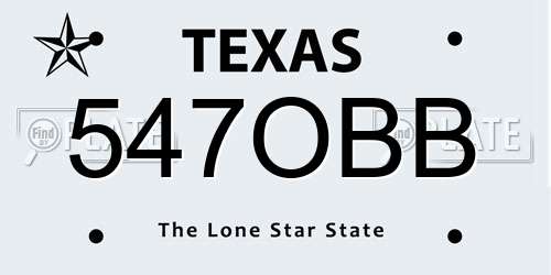 547OBB Texas License Plate