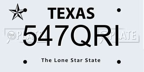 547QRI Texas License Plate