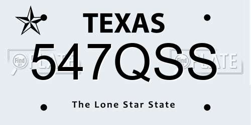 547QSS Texas License Plate