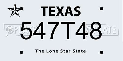 547T48 Texas License Plate