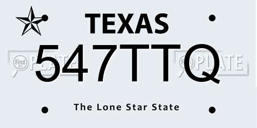 547TTQ Texas License Plate