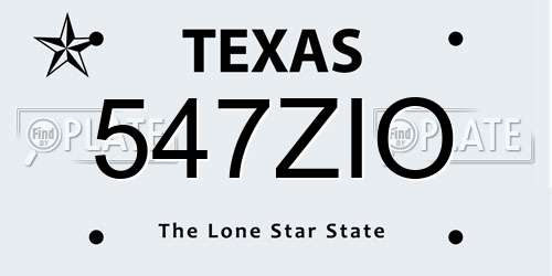 547ZIO Texas License Plate