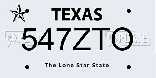 547ZTO Texas License Plate
