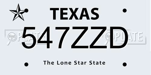 547ZZD Texas License Plate