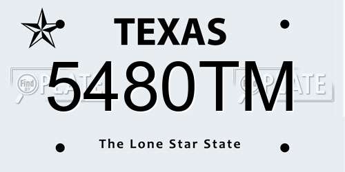 5480TM Texas License Plate