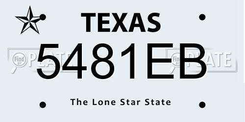 5481EB Texas License Plate