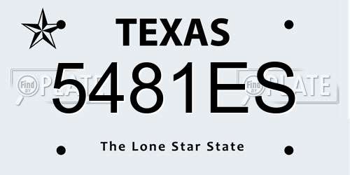 5481ES Texas License Plate
