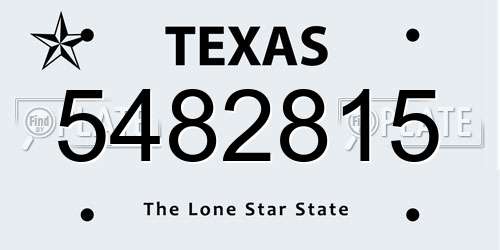 5482815 Texas License Plate