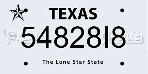 54828I8 Texas License Plate