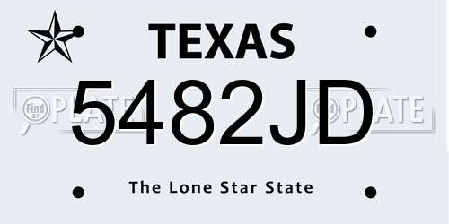5482JD Texas License Plate