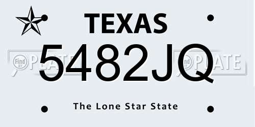 5482JQ Texas License Plate