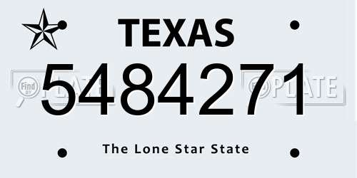 5484271 Texas License Plate