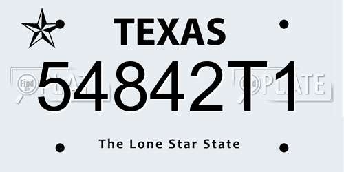 54842T1 Texas License Plate