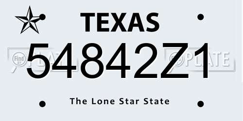 54842Z1 Texas License Plate
