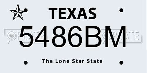 5486BM Texas License Plate
