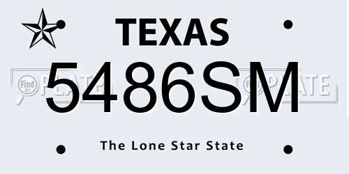 5486SM Texas License Plate