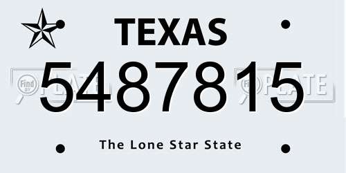 5487815 Texas License Plate