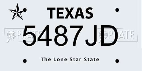 5487JD Texas License Plate