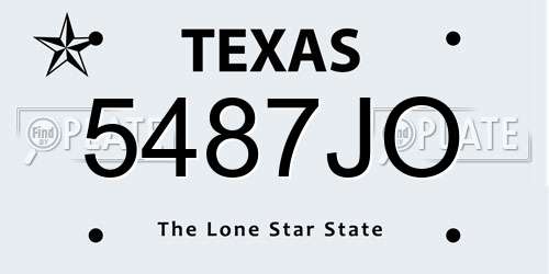 5487JO Texas License Plate