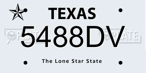 5488DV Texas License Plate