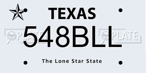 548BLL Texas License Plate