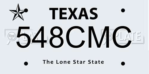 548CMC Texas License Plate
