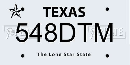 548DTM Texas License Plate